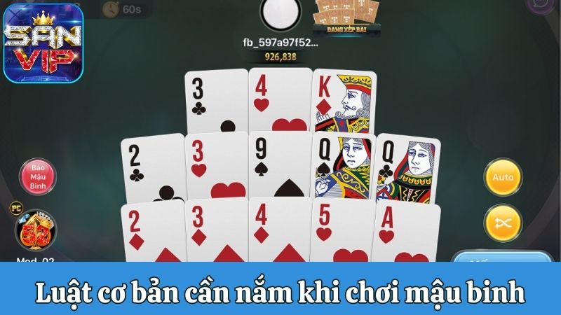Luật cơ bản cần nắm khi chơi Mậu binh